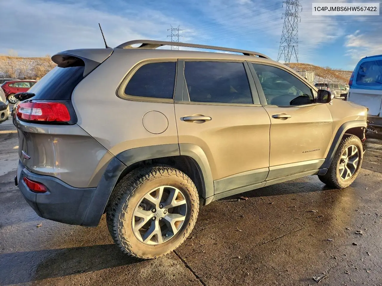 1C4PJMBS6HW567422 2017 Jeep Cherokee Trailhawk