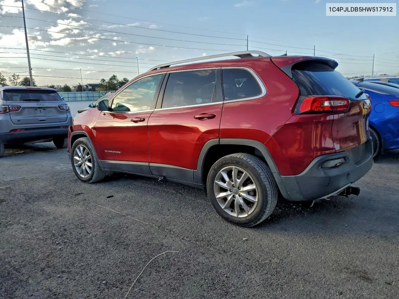 1C4PJLDB5HW517912 2017 Jeep Cherokee Limited