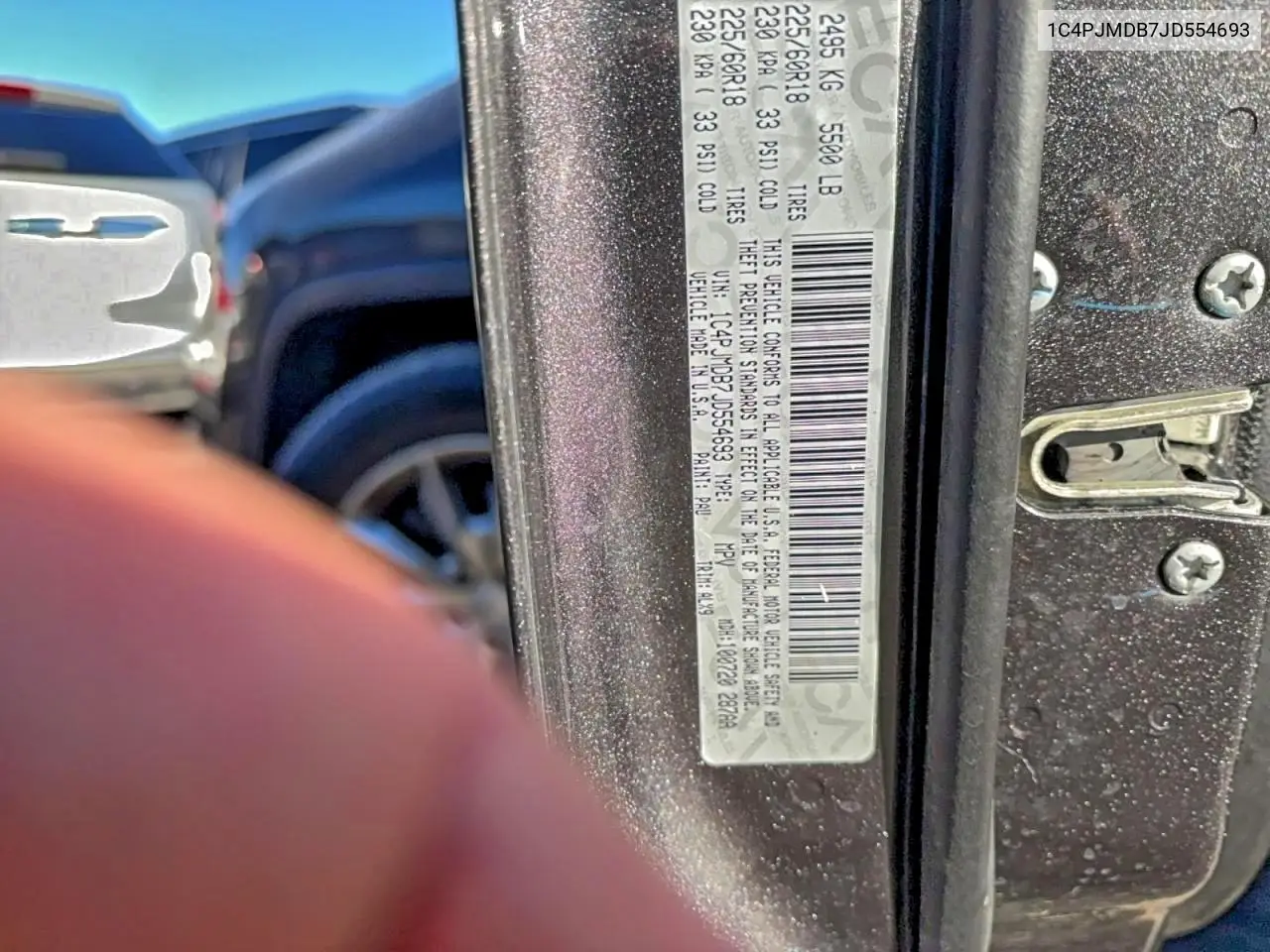 1C4PJMDB7JD554693 2018 Jeep Cherokee Limited