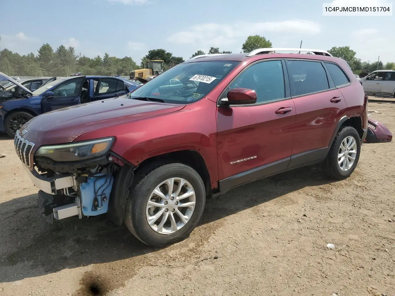2021 Jeep Cherokee Latitude VIN: 1C4PJMCB1MD151704 Lot: 67970215