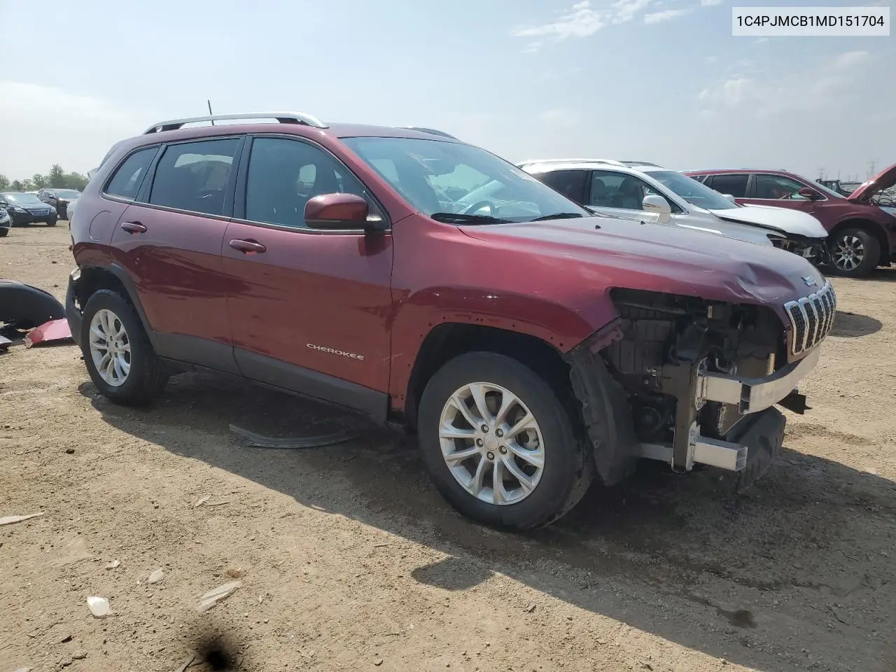 2021 Jeep Cherokee Latitude VIN: 1C4PJMCB1MD151704 Lot: 67970215
