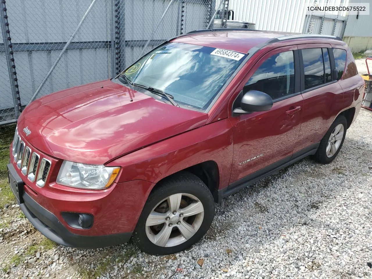 2012 Jeep Compass Latitude VIN: 1C4NJDEB3CD675522 Lot: 69584374