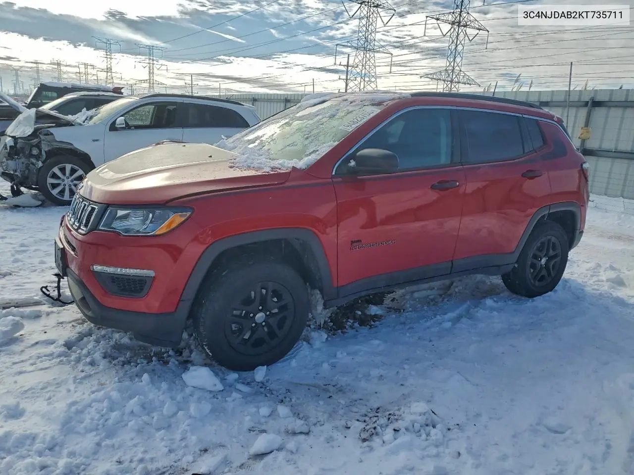 3C4NJDAB2KT735711 2019 Jeep Compass Sport