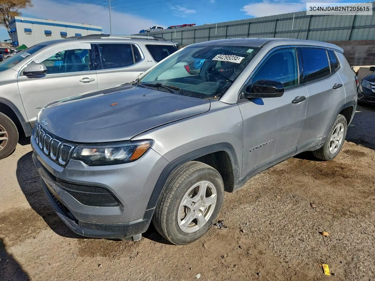 3C4NJDAB2NT205615 2022 Jeep Compass Sport