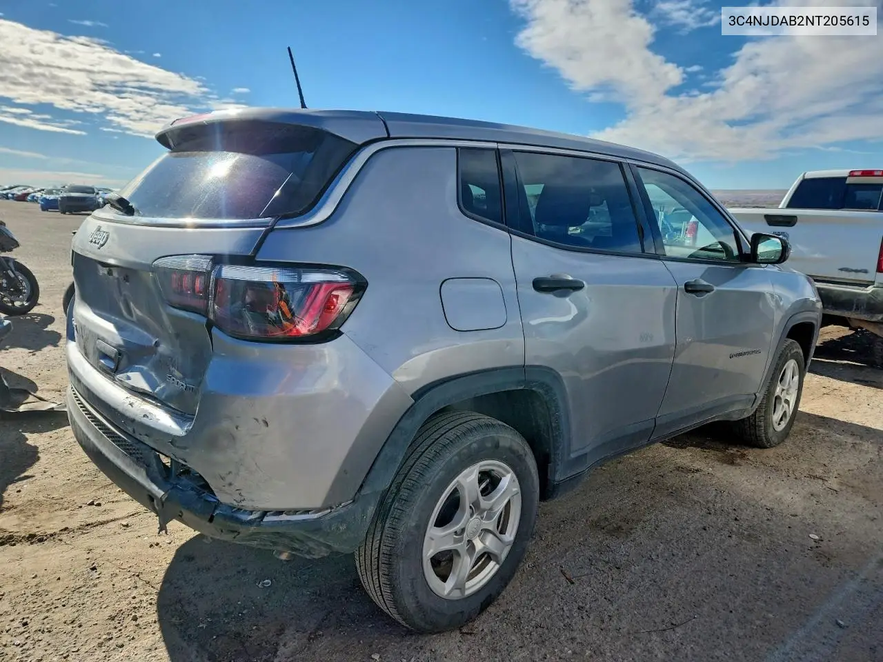 3C4NJDAB2NT205615 2022 Jeep Compass Sport