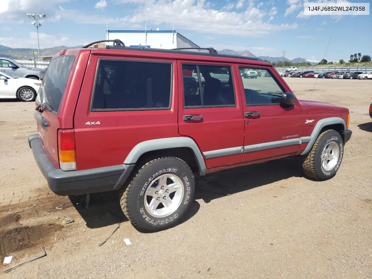 1998 Jeep Cherokee Sport VIN: 1J4FJ68S2WL247358 Lot: 70342444