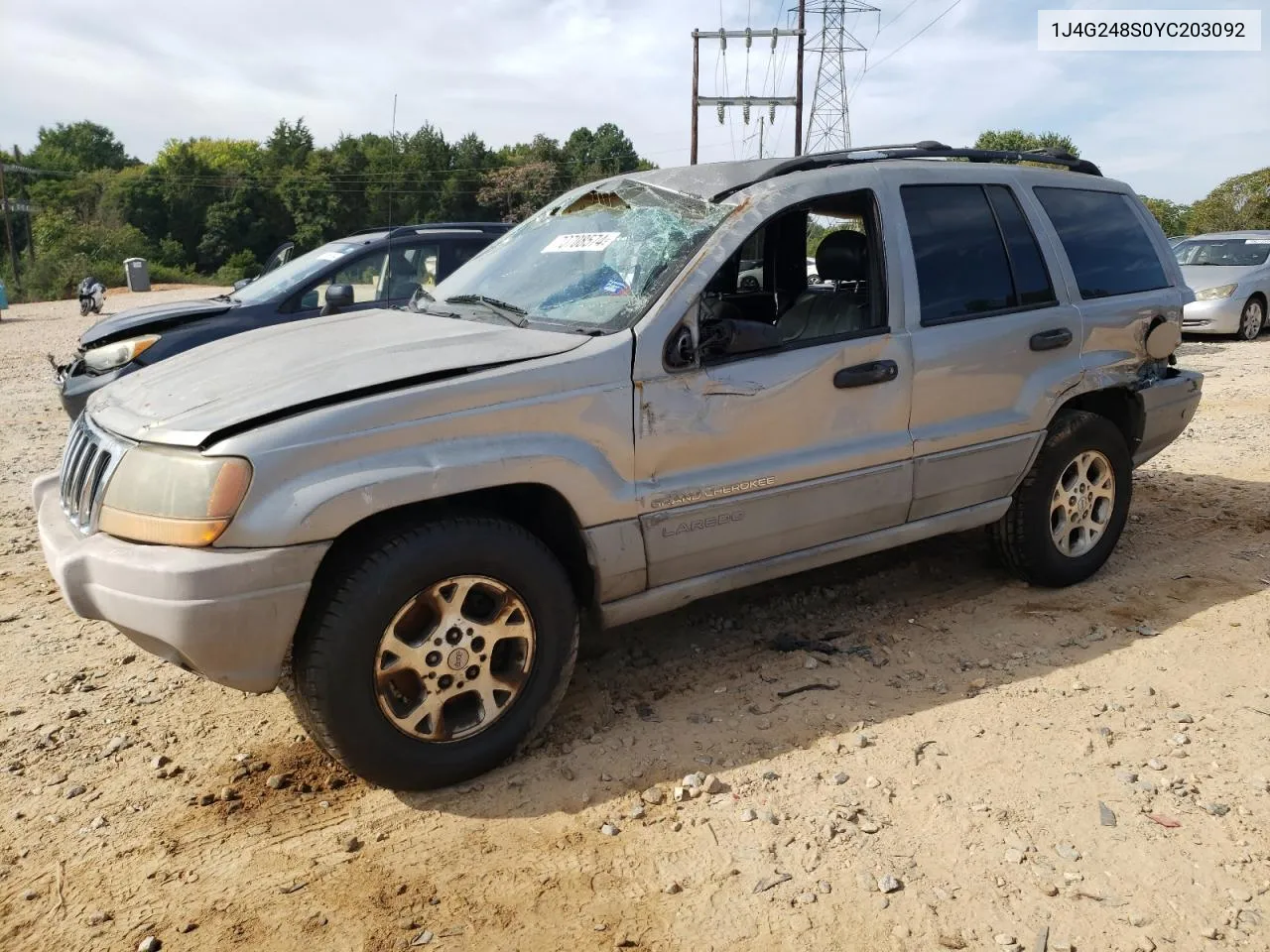 2000 Jeep Grand Cherokee Laredo VIN: 1J4G248S0YC203092 Lot: 70708574