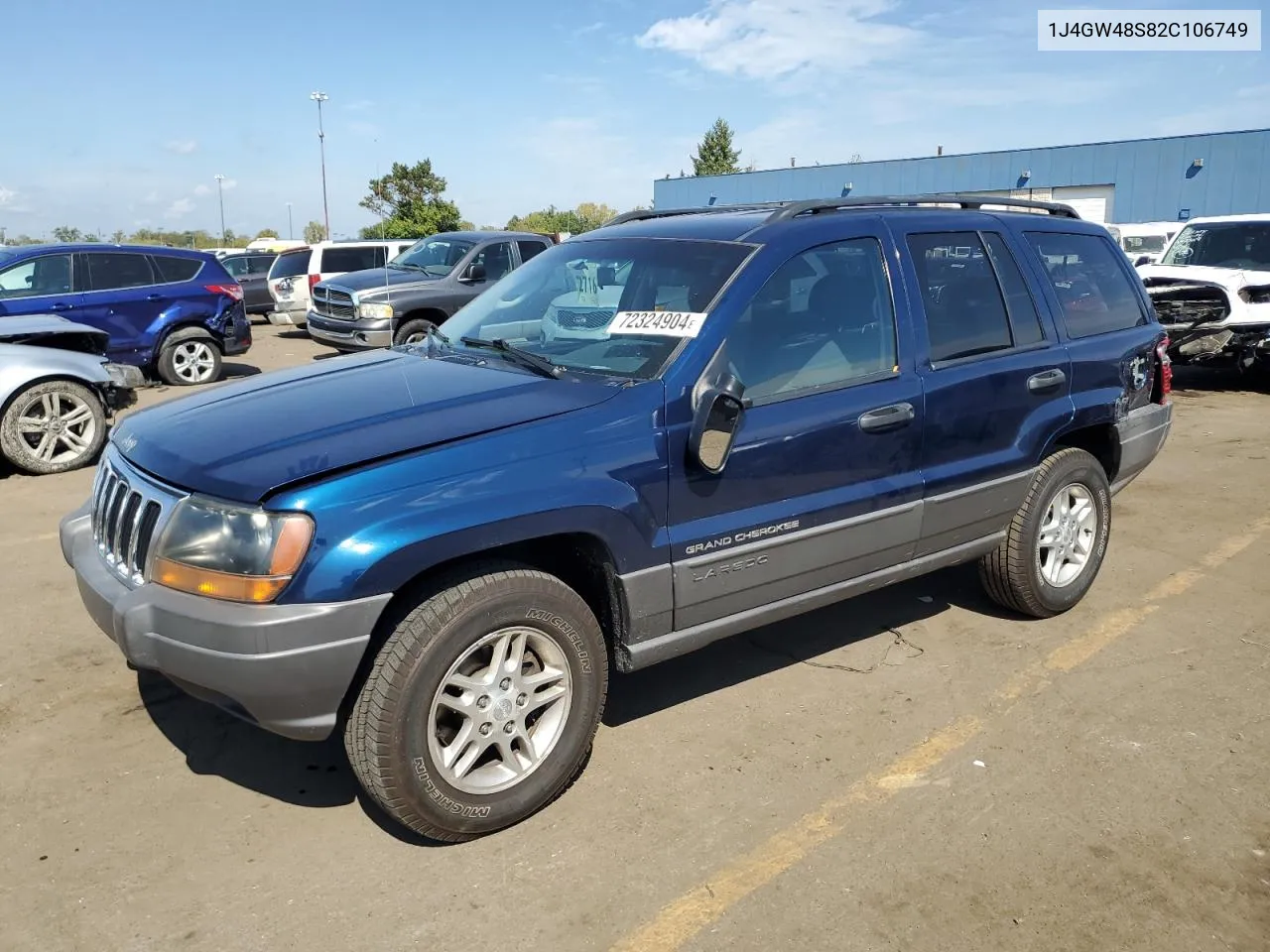 2002 Jeep Grand Cherokee Laredo VIN: 1J4GW48S82C106749 Lot: 72324904