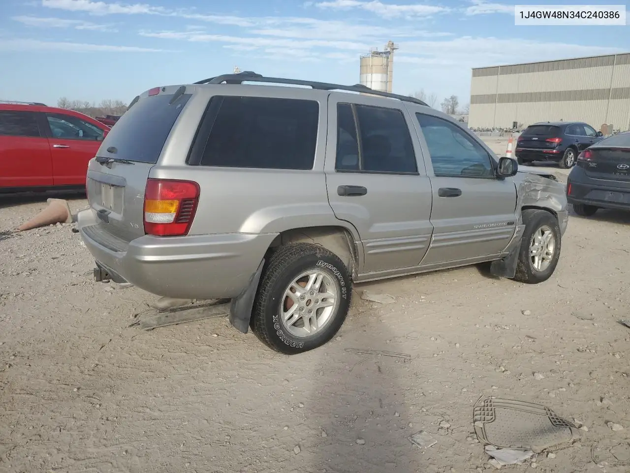 1J4GW48N34C240386 2004 Jeep Grand Cherokee Laredo