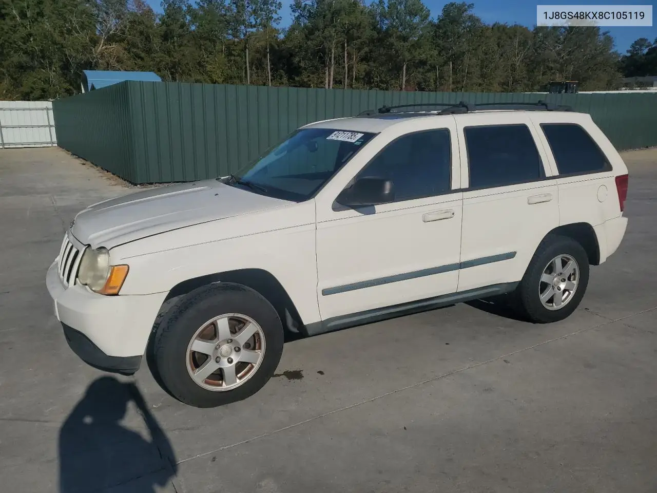 1J8GS48KX8C105119 2008 Jeep Grand Cherokee Laredo