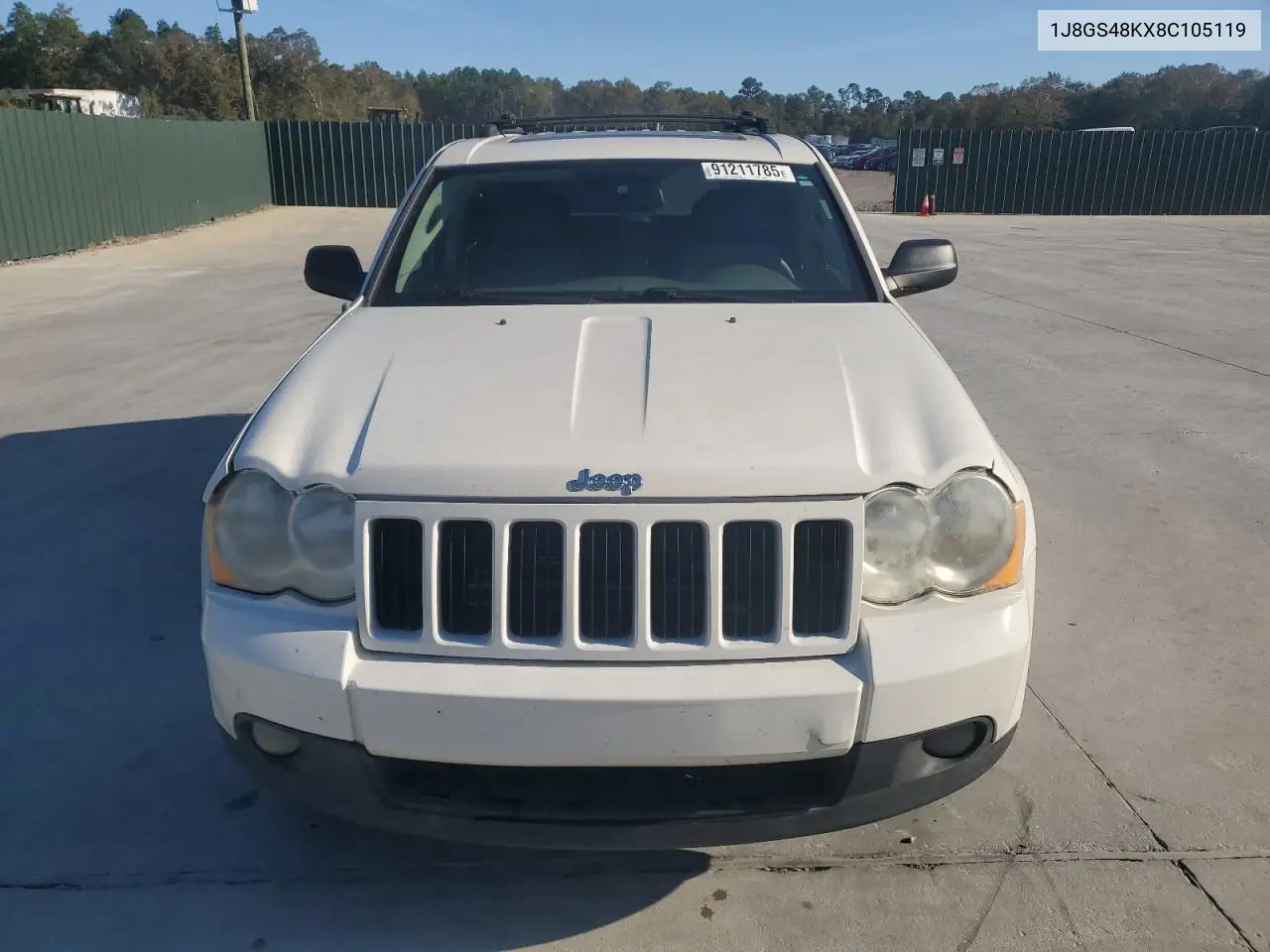 1J8GS48KX8C105119 2008 Jeep Grand Cherokee Laredo