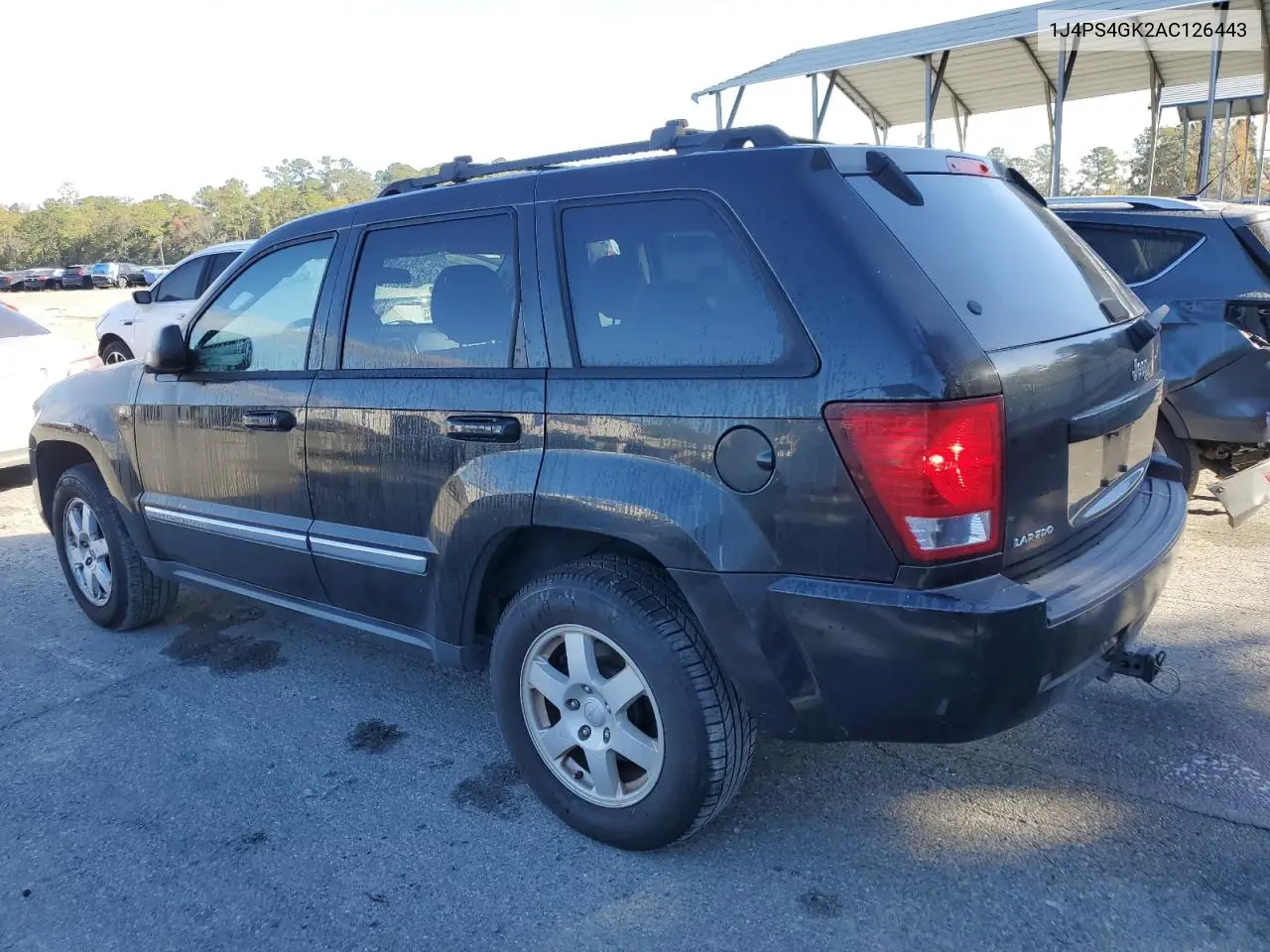 1J4PS4GK2AC126443 2010 Jeep Grand Cherokee Laredo