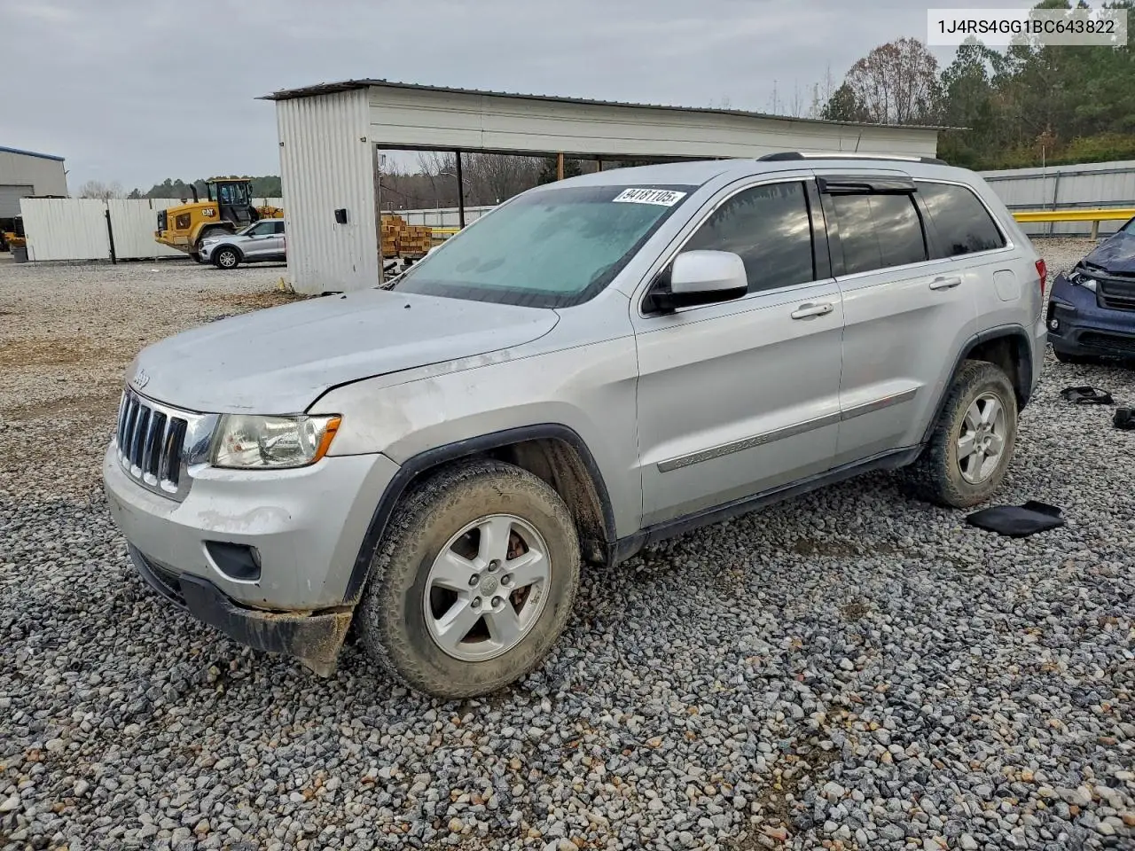 1J4RS4GG1BC643822 2011 Jeep Grand Cherokee Laredo