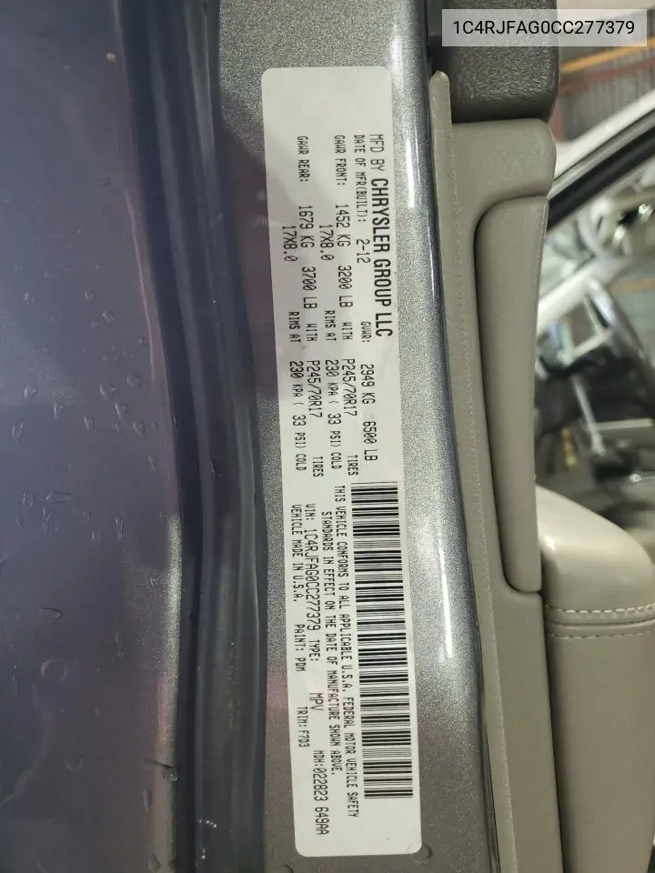 1C4RJFAG0CC277379 2012 Jeep Grand Cherokee Laredo