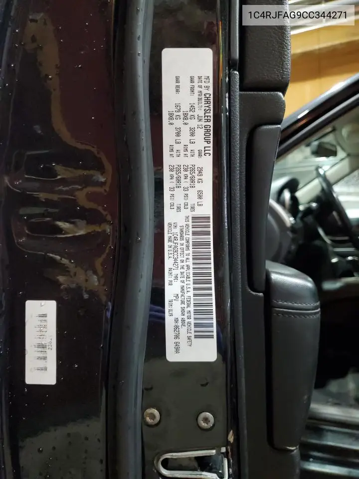 1C4RJFAG9CC344271 2012 Jeep Grand Cherokee Laredo