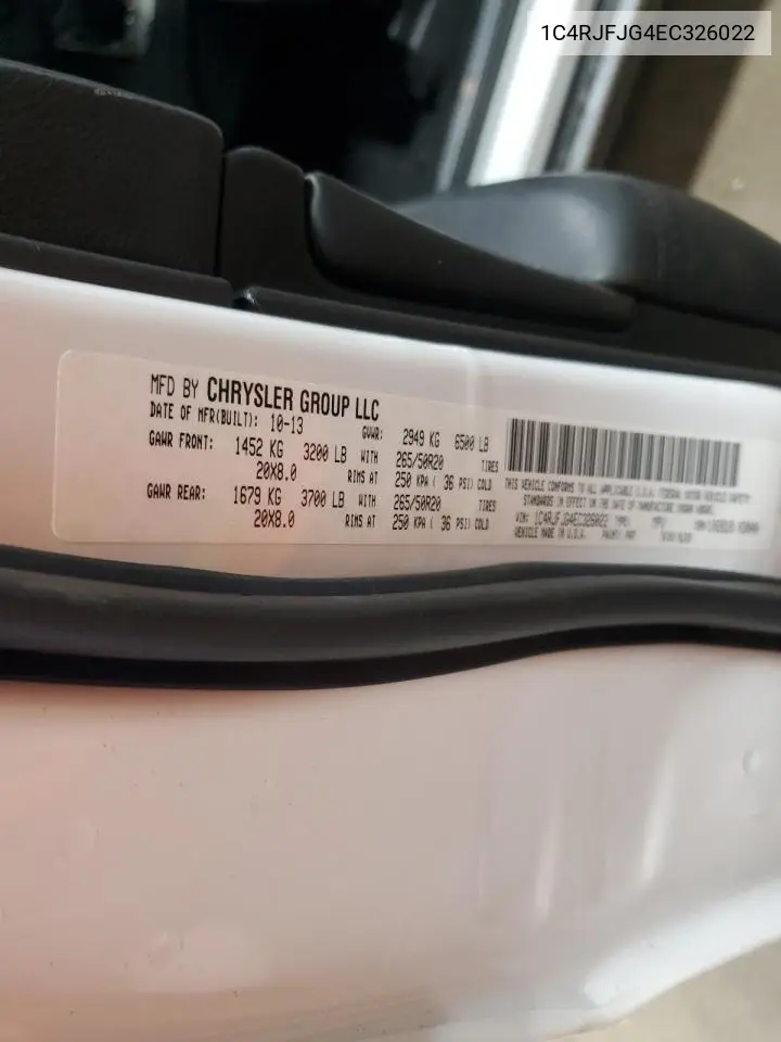 1C4RJFJG4EC326022 2014 Jeep Grand Cherokee Summit