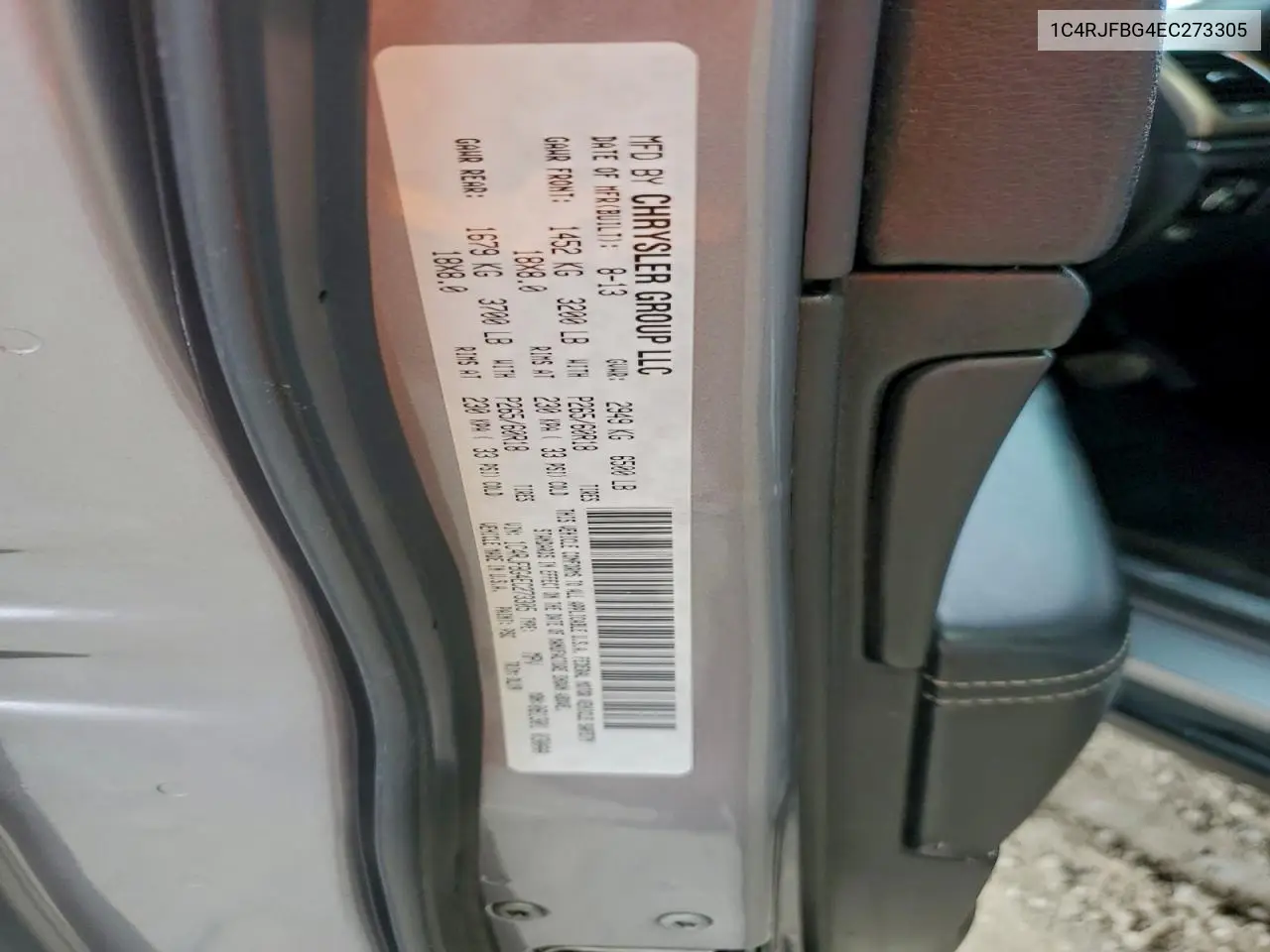 1C4RJFBG4EC273305 2014 Jeep Grand Cherokee Limited