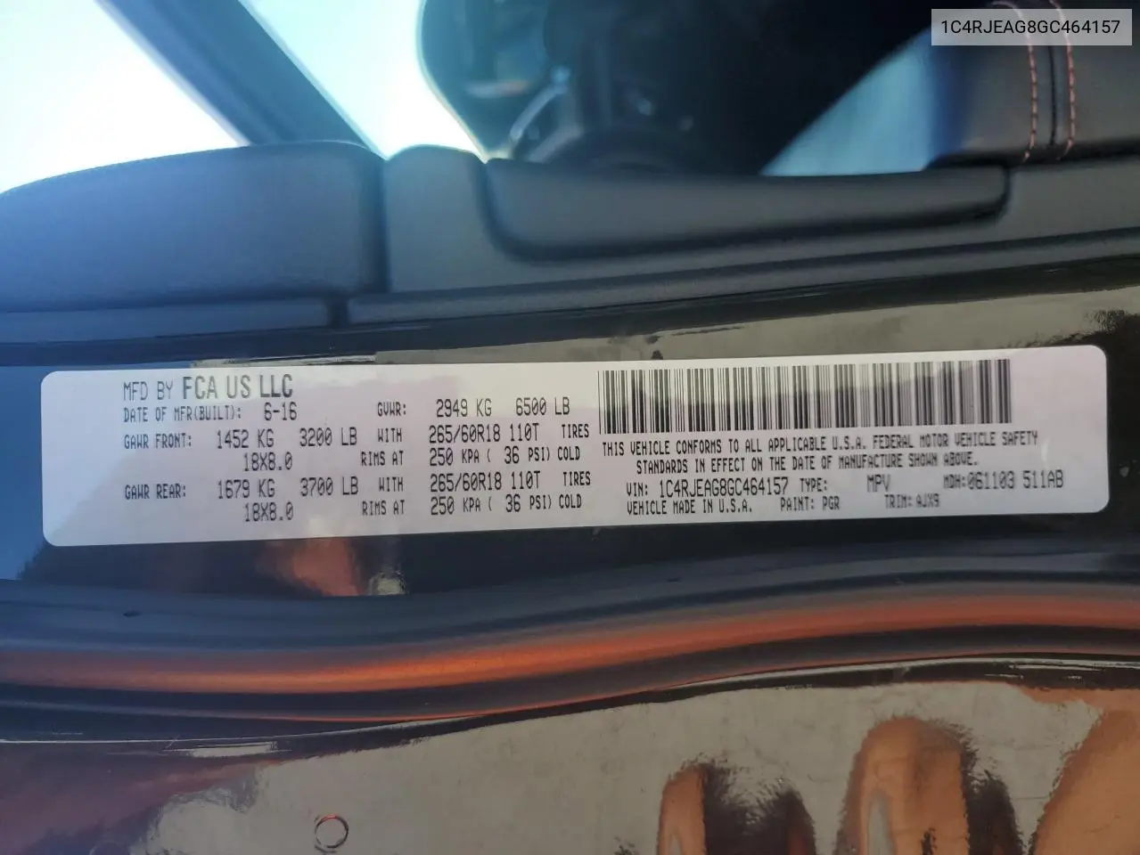 1C4RJEAG8GC464157 2016 Jeep Grand Cherokee Laredo