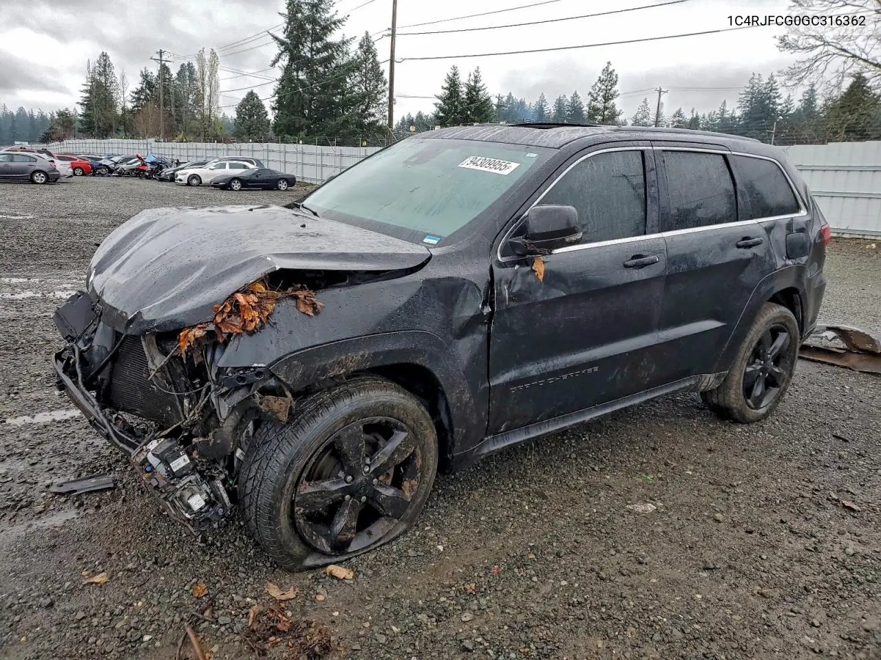1C4RJFCG0GC316362 2016 Jeep Grand Cherokee Overland