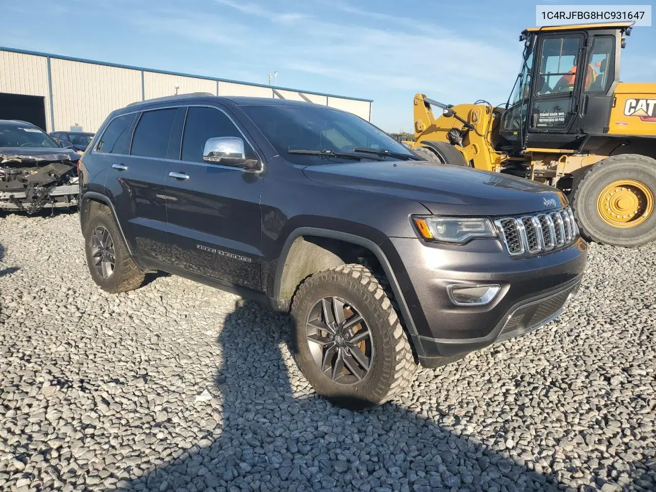 1C4RJFBG8HC931647 2017 Jeep Grand Cherokee Limited