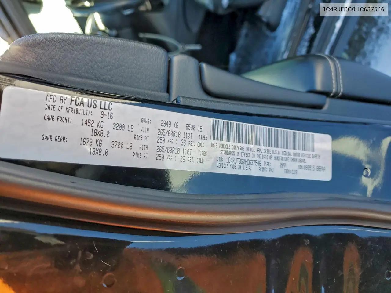 1C4RJFBG0HC637546 2017 Jeep Grand Cherokee Limited