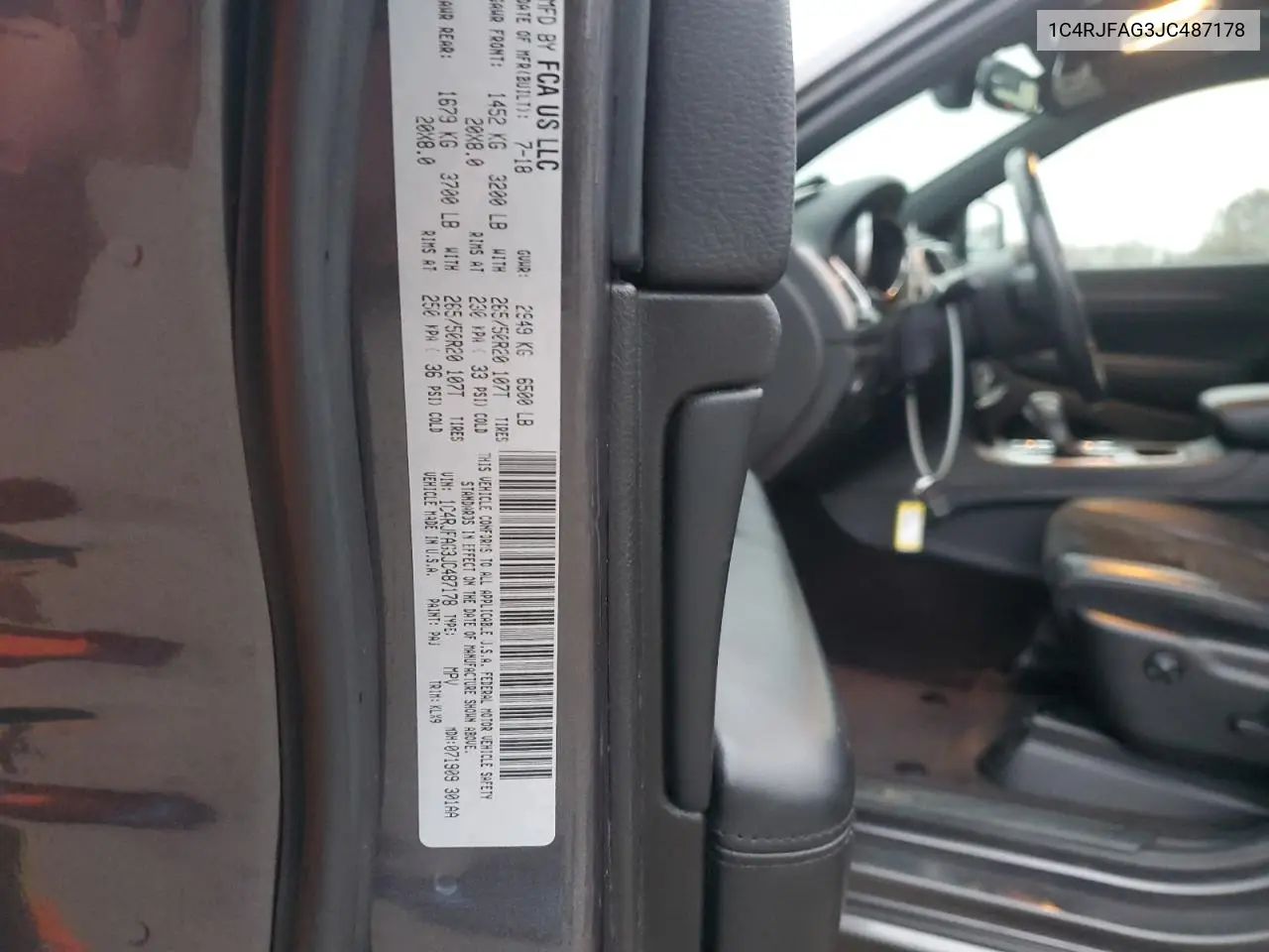 1C4RJFAG3JC487178 2018 Jeep Grand Cherokee Laredo