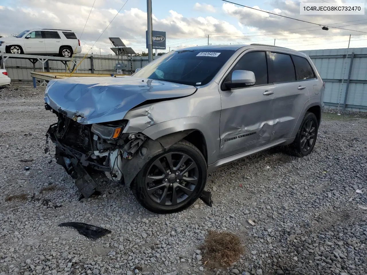 1C4RJECG8KC732470 2019 Jeep Grand Cherokee Overland