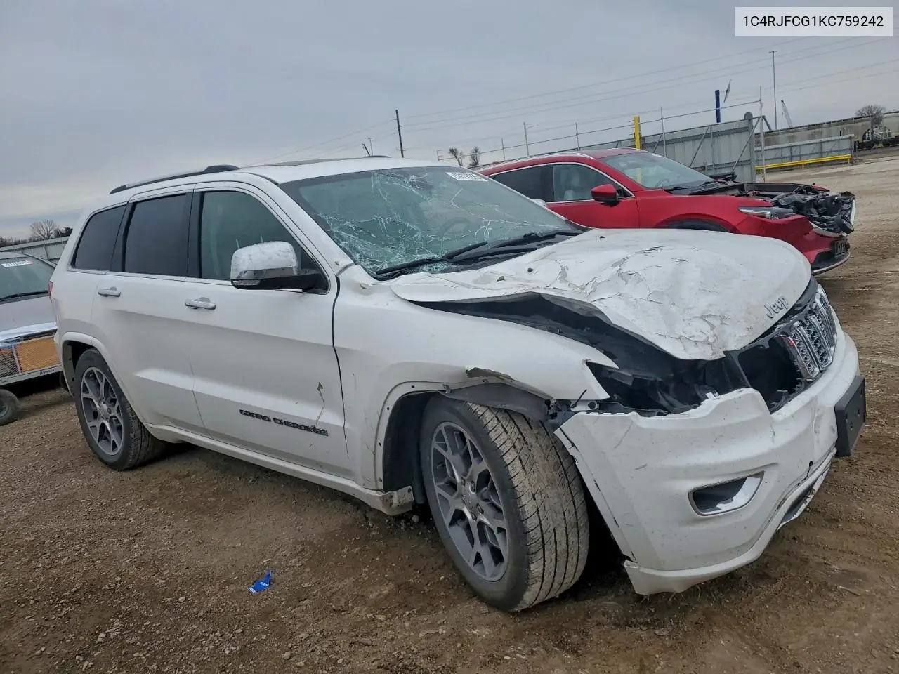 1C4RJFCG1KC759242 2019 Jeep Grand Cherokee Overland