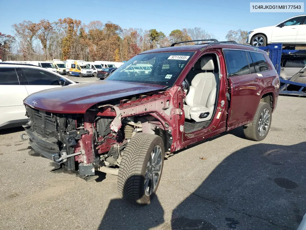 1C4RJKDG1M8177543 2021 Jeep Grand Cherokee L Overland