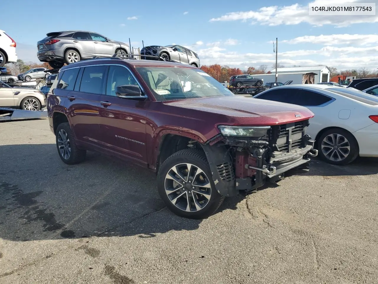 1C4RJKDG1M8177543 2021 Jeep Grand Cherokee L Overland