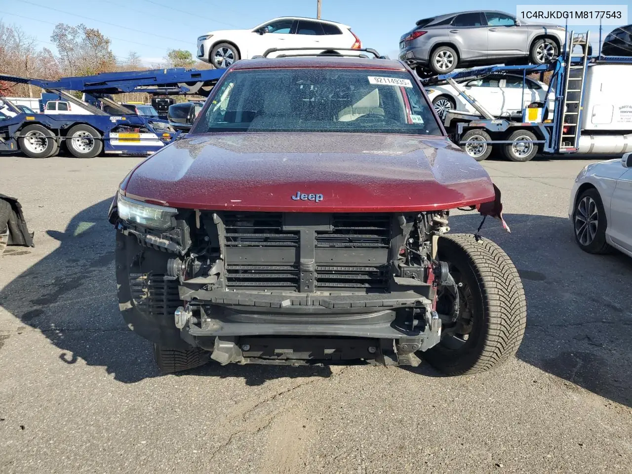 1C4RJKDG1M8177543 2021 Jeep Grand Cherokee L Overland