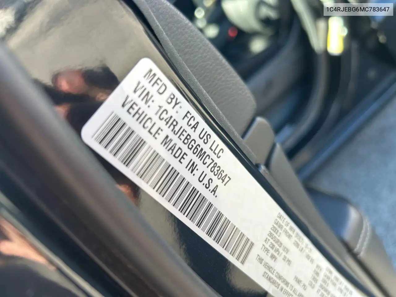 1C4RJEBG6MC783647 2021 Jeep Grand Cherokee Limited