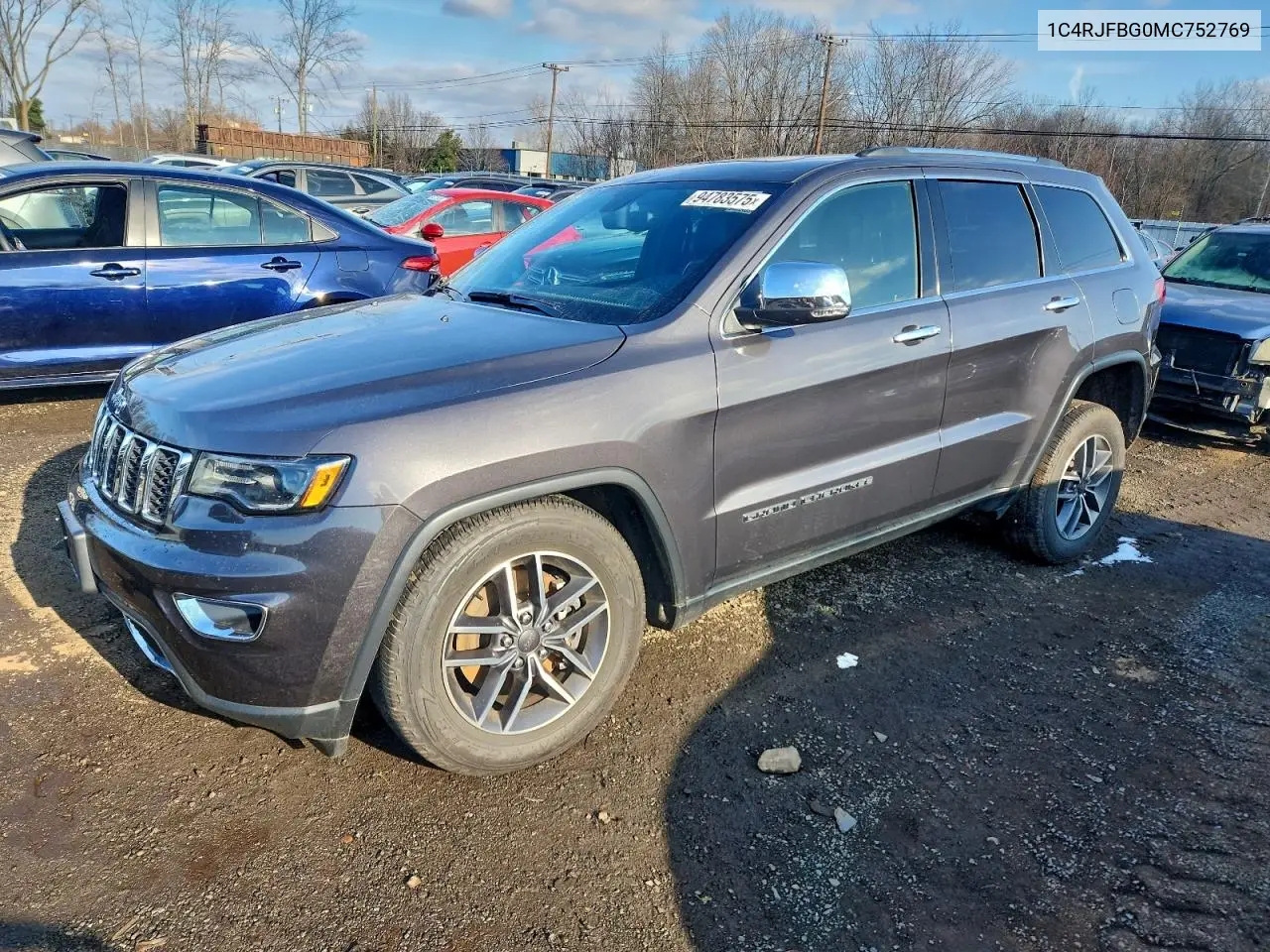 1C4RJFBG0MC752769 2021 Jeep Grand Cherokee Limited