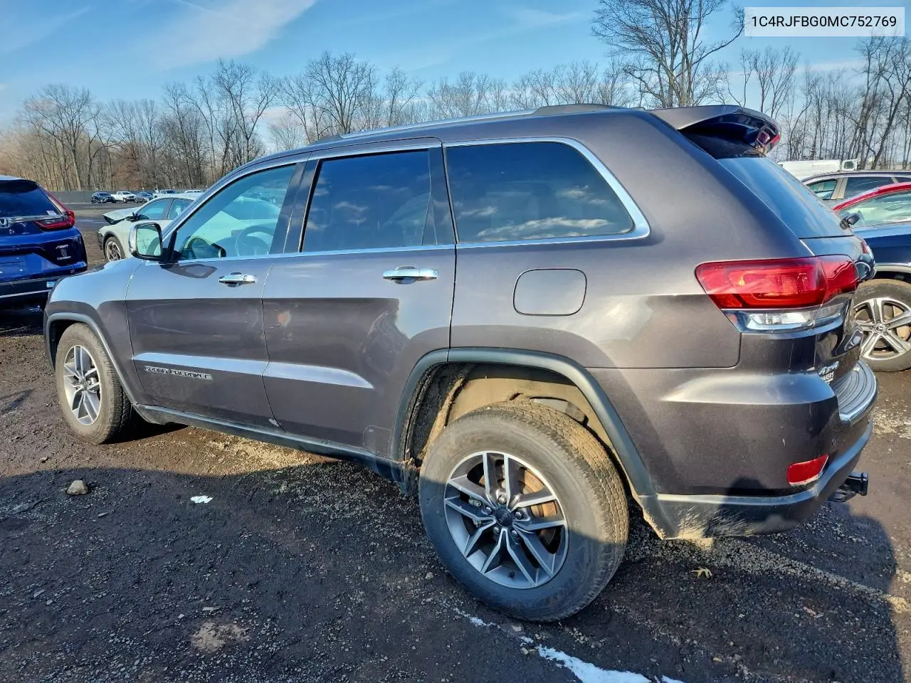 1C4RJFBG0MC752769 2021 Jeep Grand Cherokee Limited