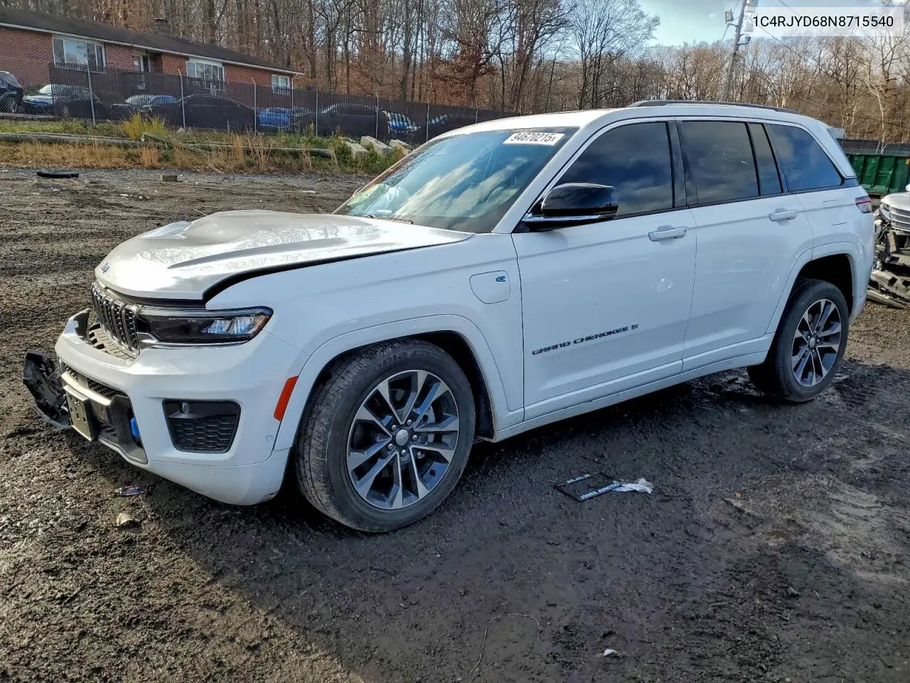 1C4RJYD68N8715540 2022 Jeep Grand Cherokee Overland 4Xe