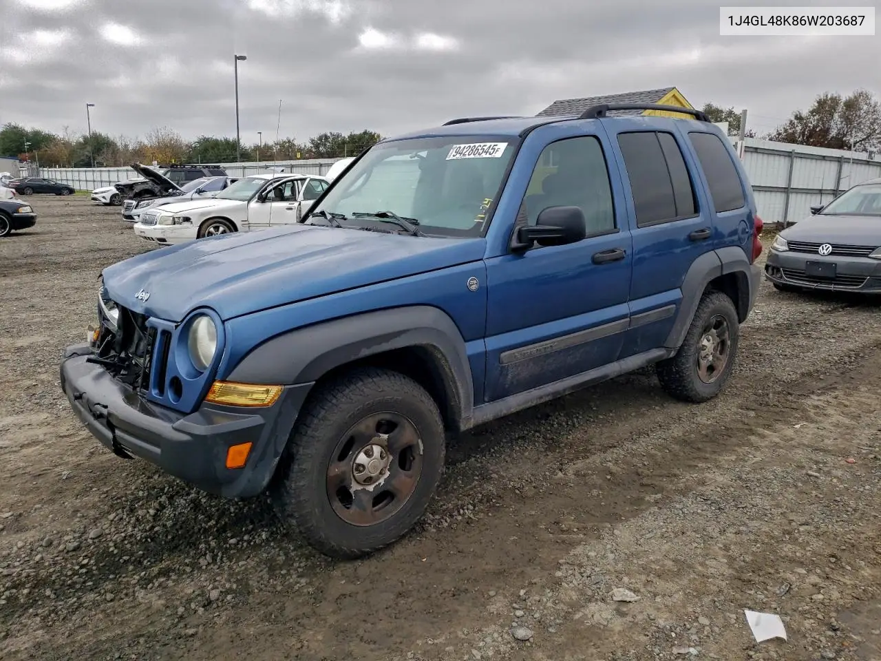 1J4GL48K86W203687 2006 Jeep Liberty Sport