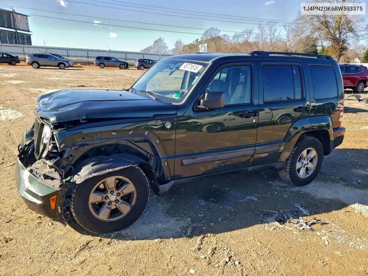 1J4PN2GK6BW593375 2011 Jeep Liberty Sport