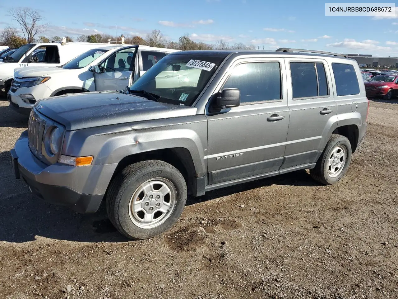 1C4NJRBB8CD688672 2012 Jeep Patriot Sport