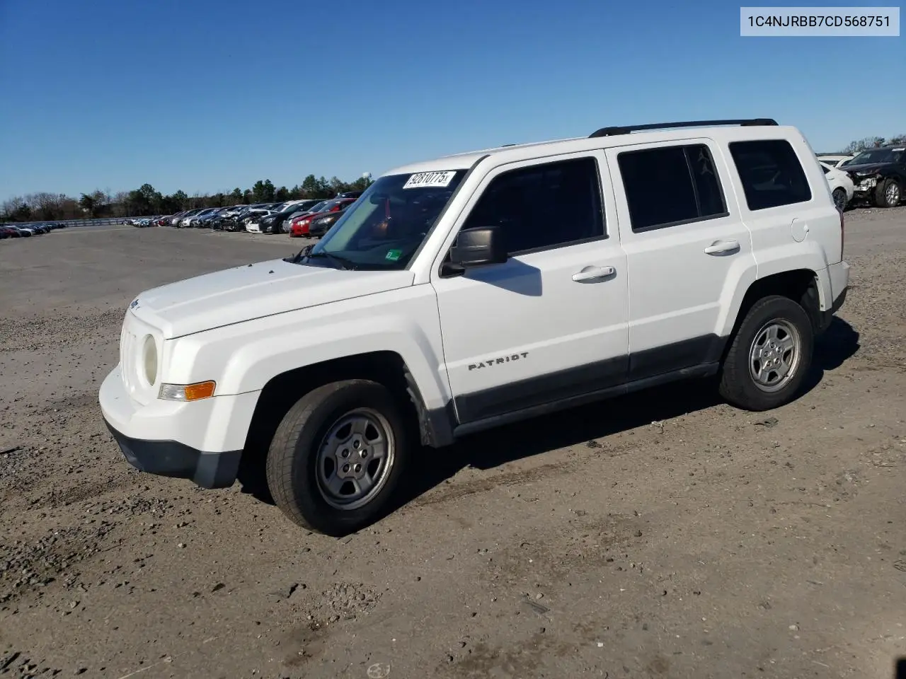 1C4NJRBB7CD568751 2012 Jeep Patriot Sport