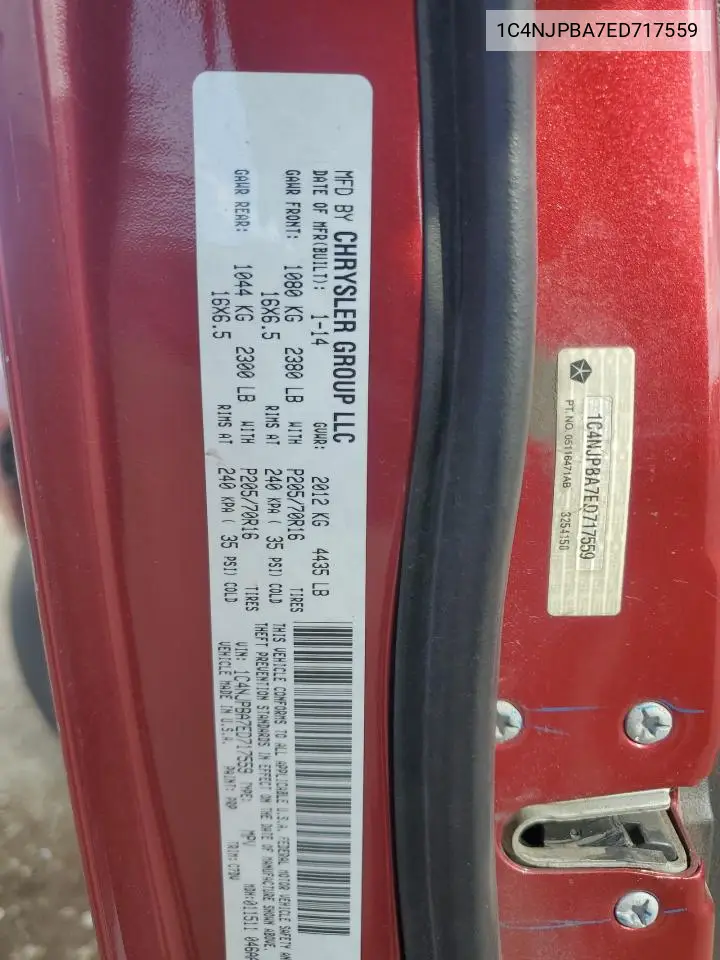 1C4NJPBA7ED717559 2014 Jeep Patriot Sport
