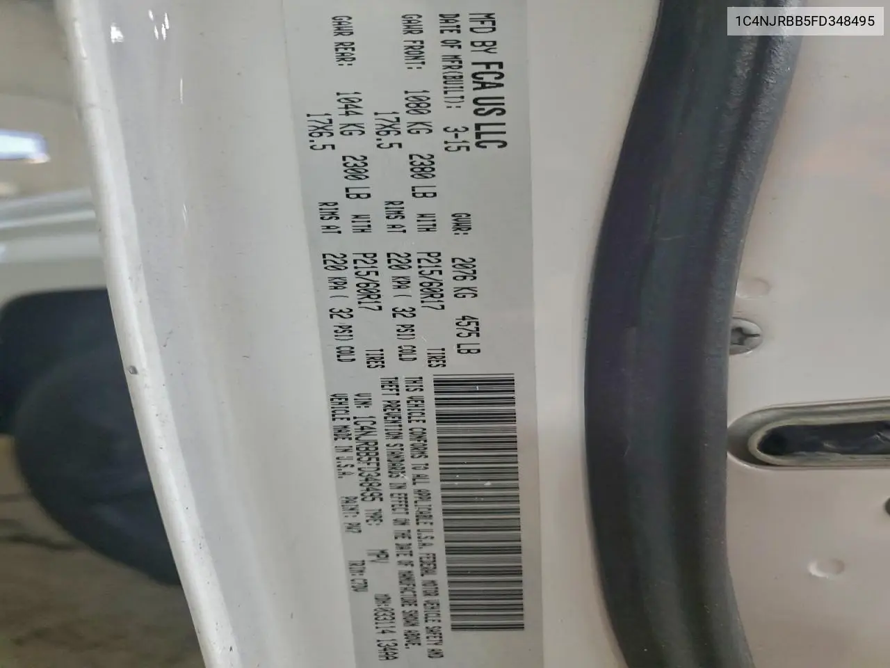 1C4NJRBB5FD348495 2015 Jeep Patriot Sport
