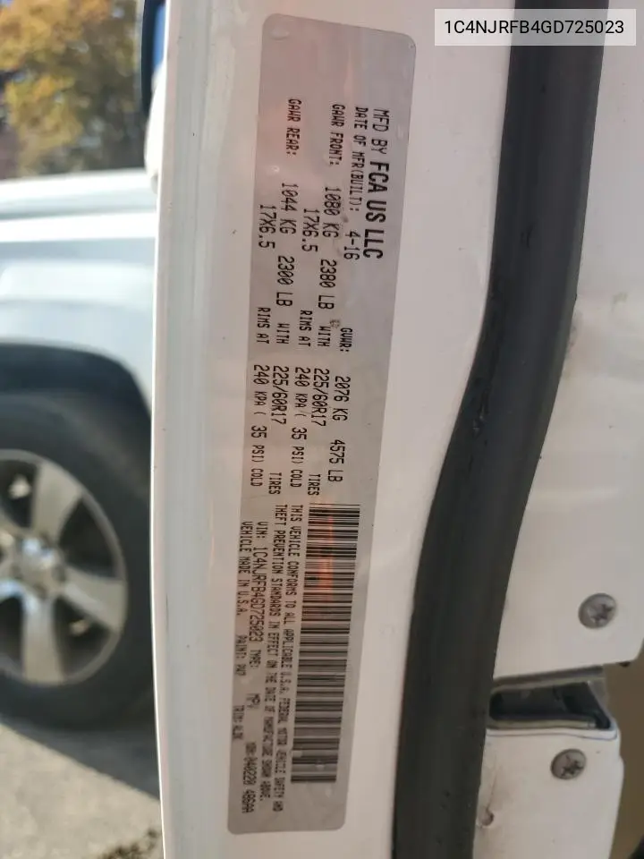 1C4NJRFB4GD725023 2016 Jeep Patriot Latitude