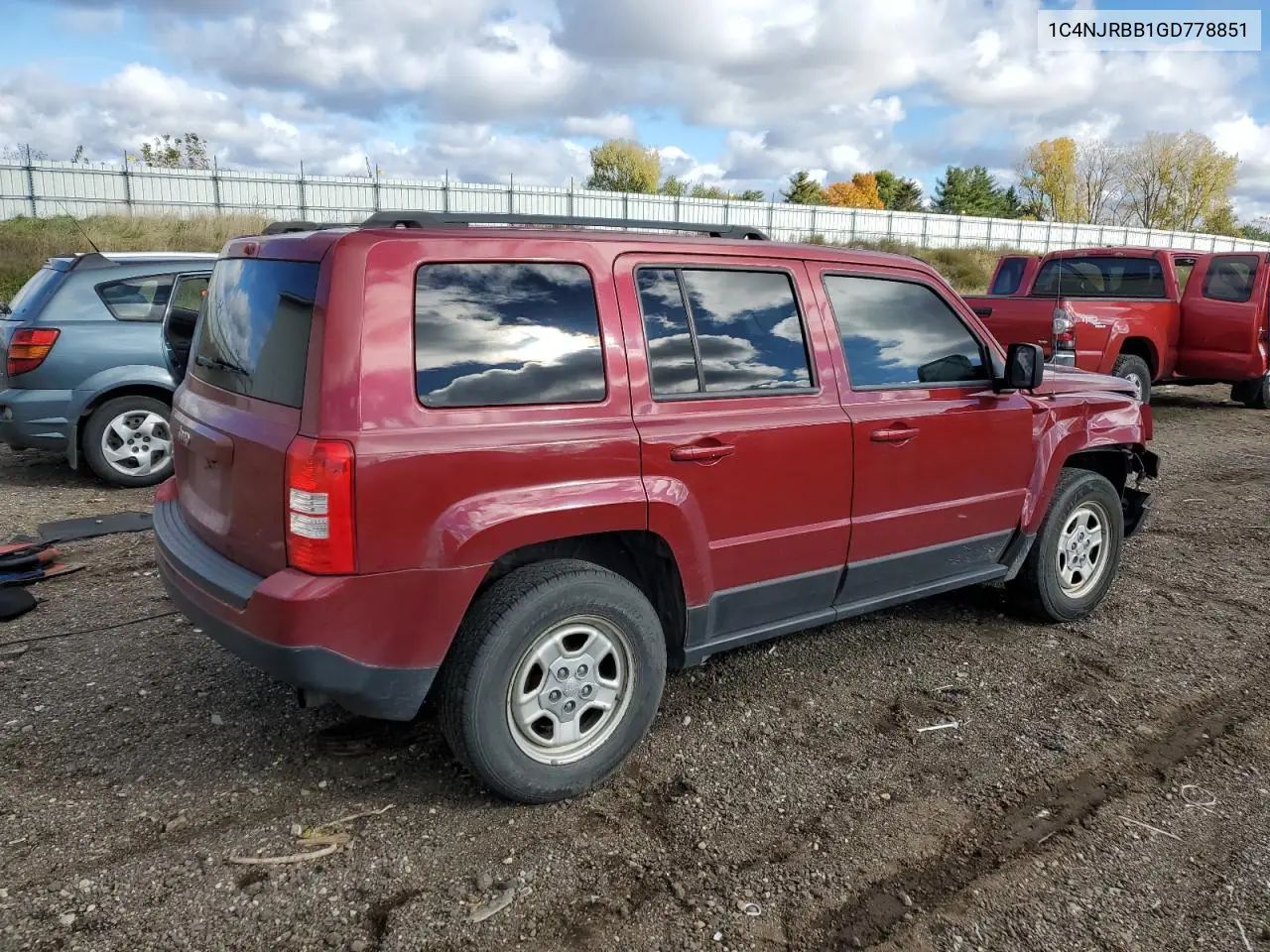 1C4NJRBB1GD778851 2016 Jeep Patriot Sport
