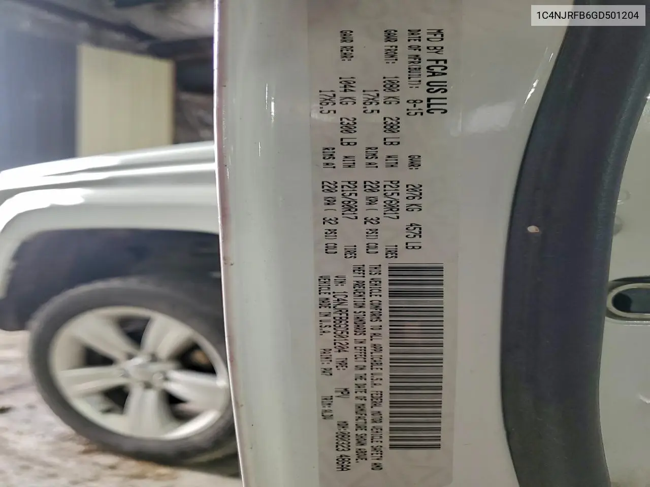1C4NJRFB6GD501204 2016 Jeep Patriot Latitude