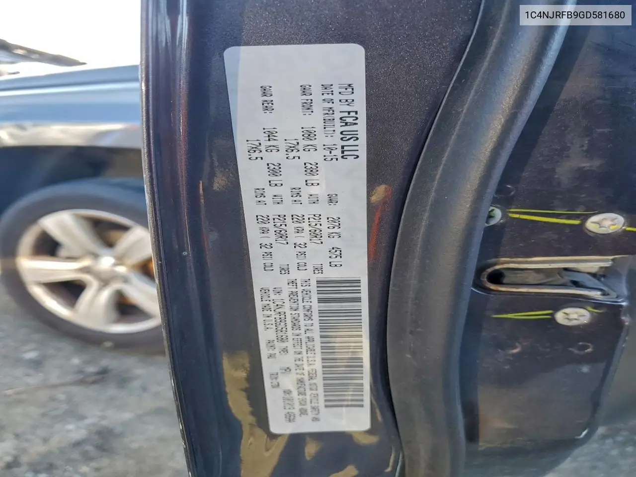 1C4NJRFB9GD581680 2016 Jeep Patriot Latitude