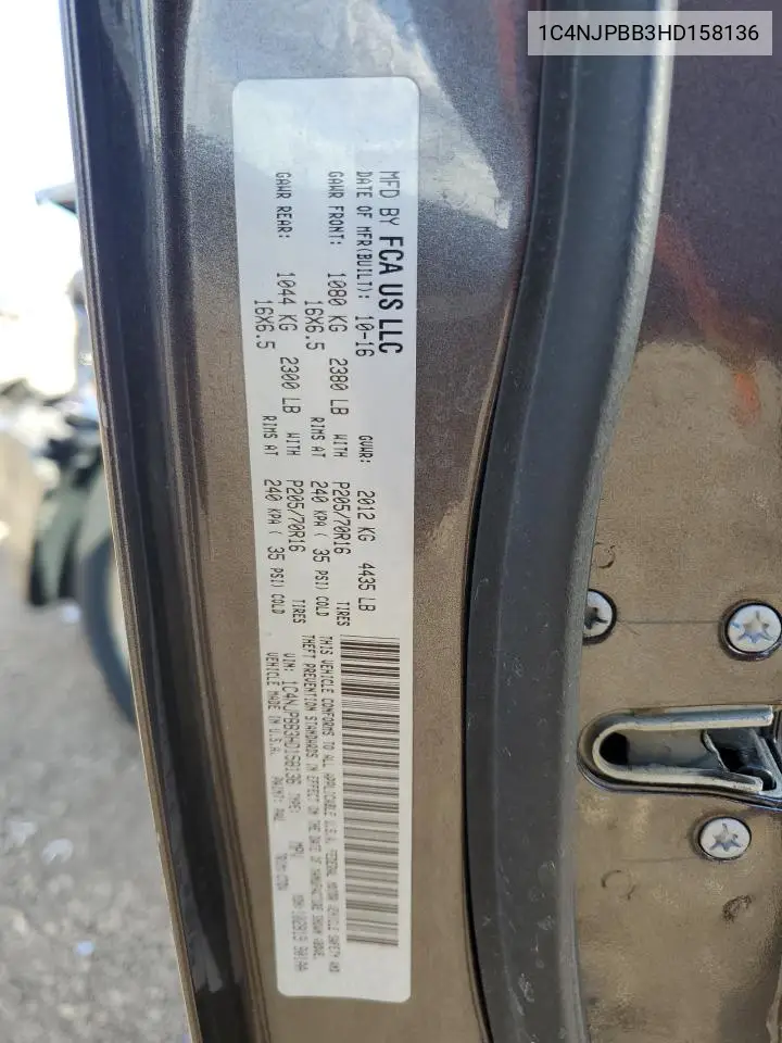 1C4NJPBB3HD158136 2017 Jeep Patriot Sport