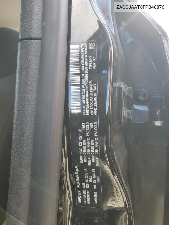 ZACCJAAT8FPB48876 2015 Jeep Renegade Sport