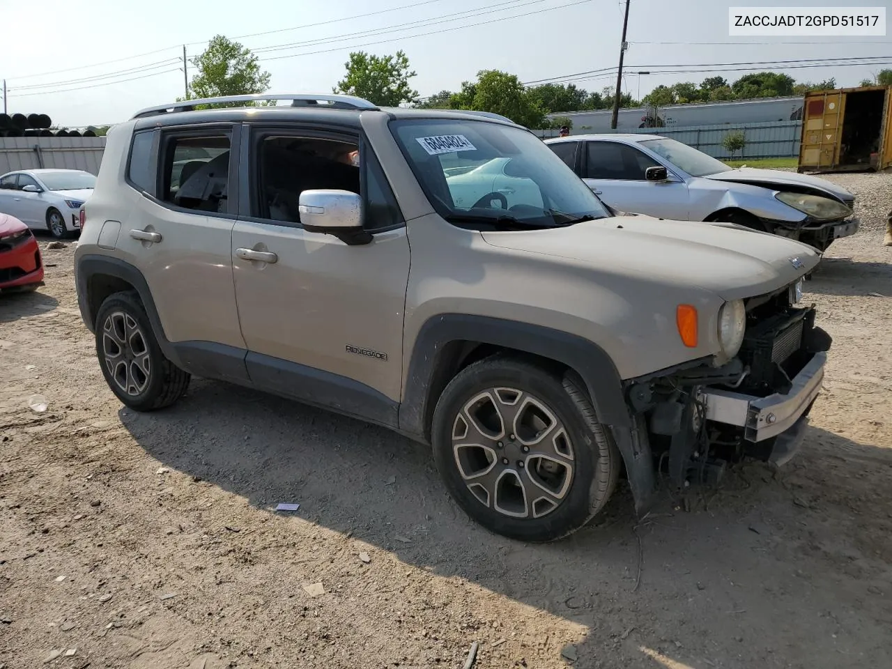 2016 Jeep Renegade Limited VIN: ZACCJADT2GPD51517 Lot: 68464824