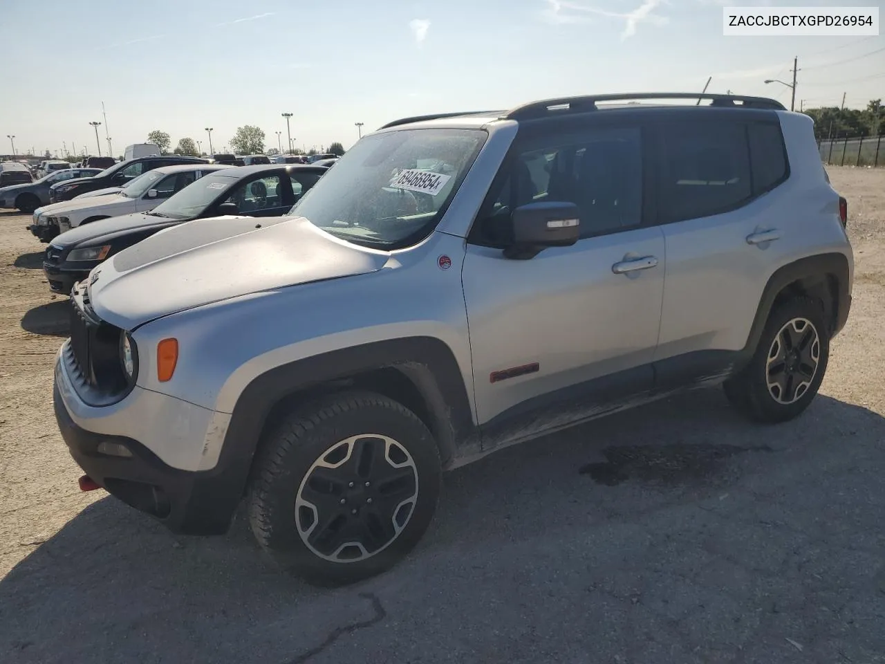 2016 Jeep Renegade Trailhawk VIN: ZACCJBCTXGPD26954 Lot: 69466954