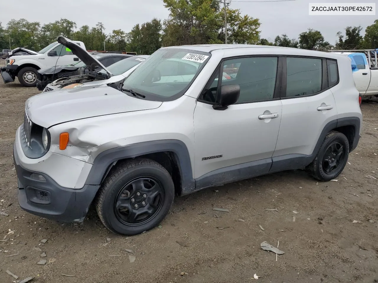 2016 Jeep Renegade Sport VIN: ZACCJAAT3GPE42672 Lot: 72851394